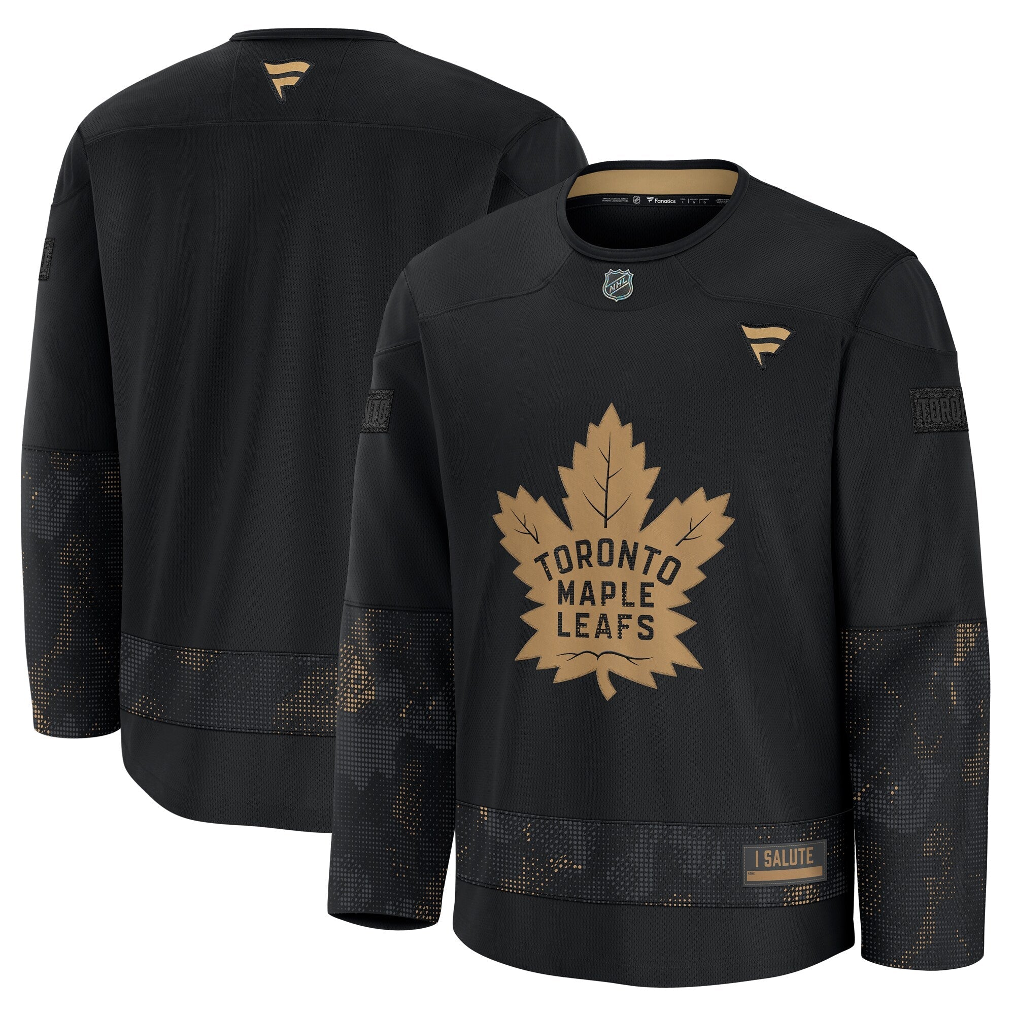 Toronto Maple Leafs Fanatics Black 2024 Military Appreciation Practice Jersey