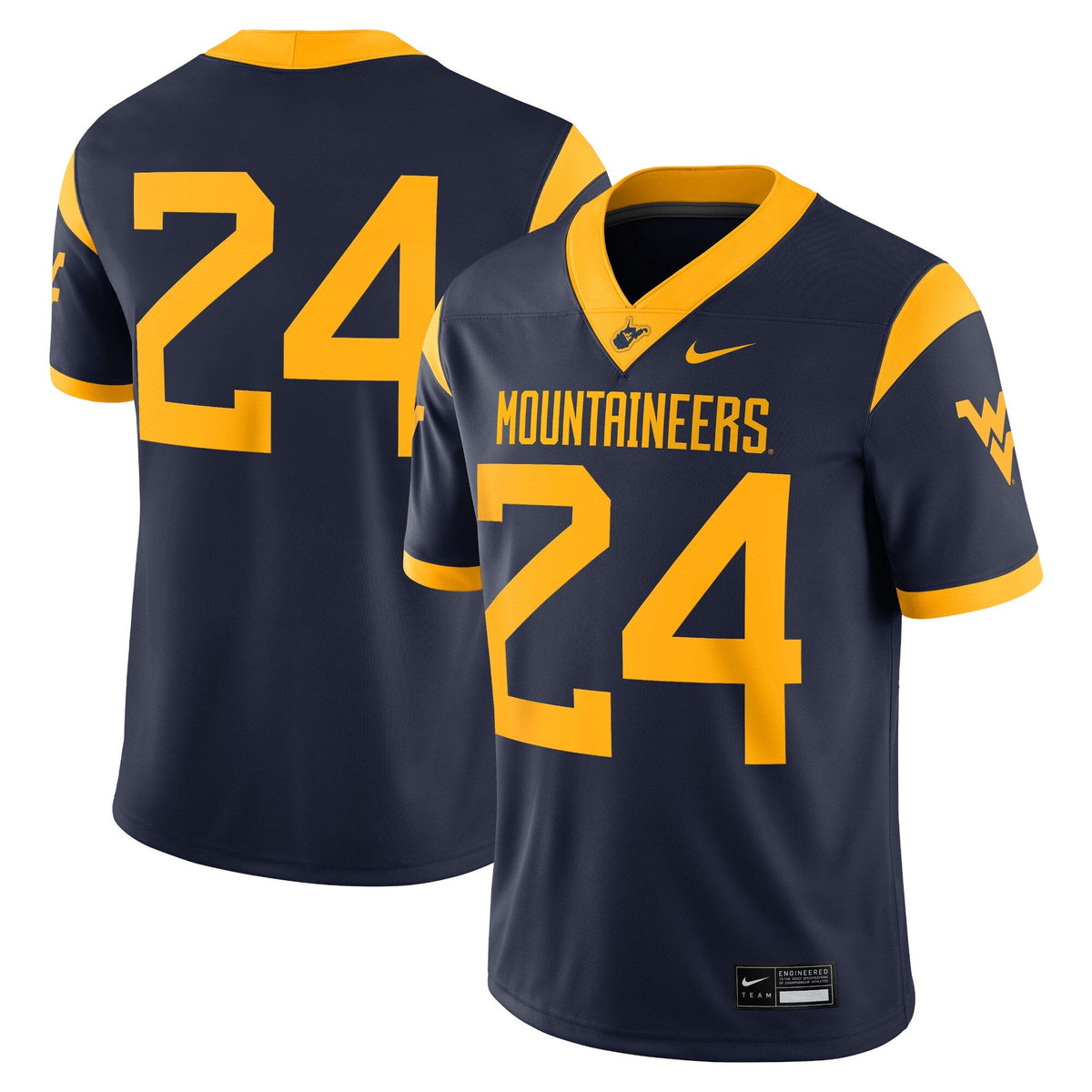Nike #24 Navy West Virginia Mountaineers Game Jersey