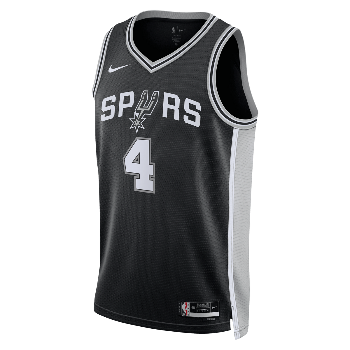 San Antonio Spurs Nike Icon Edition Swingman Jersey - Black - De'Aaron Fox