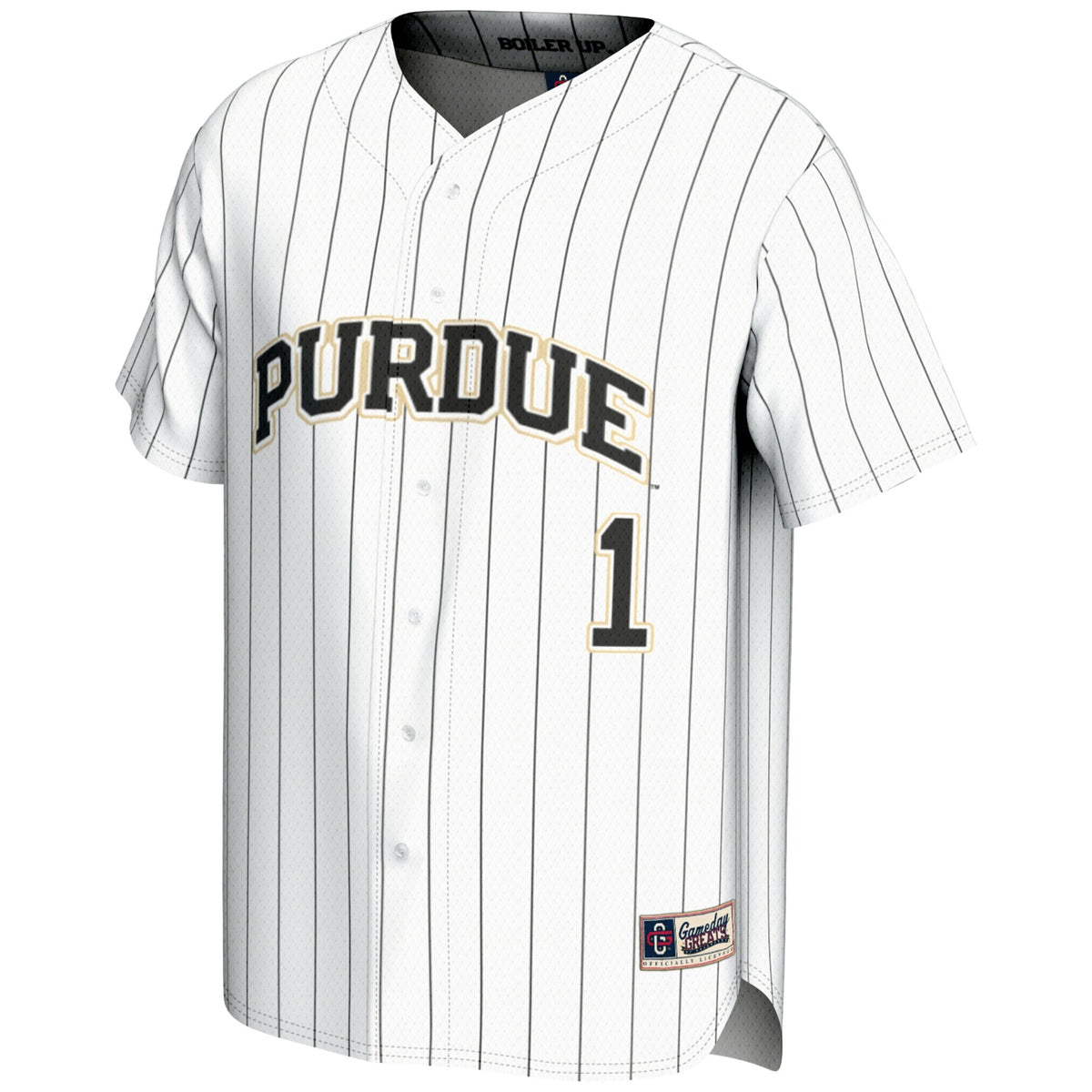 GameDay Greats #1 White Purdue Boilermakers Lightweight Baseball Jersey