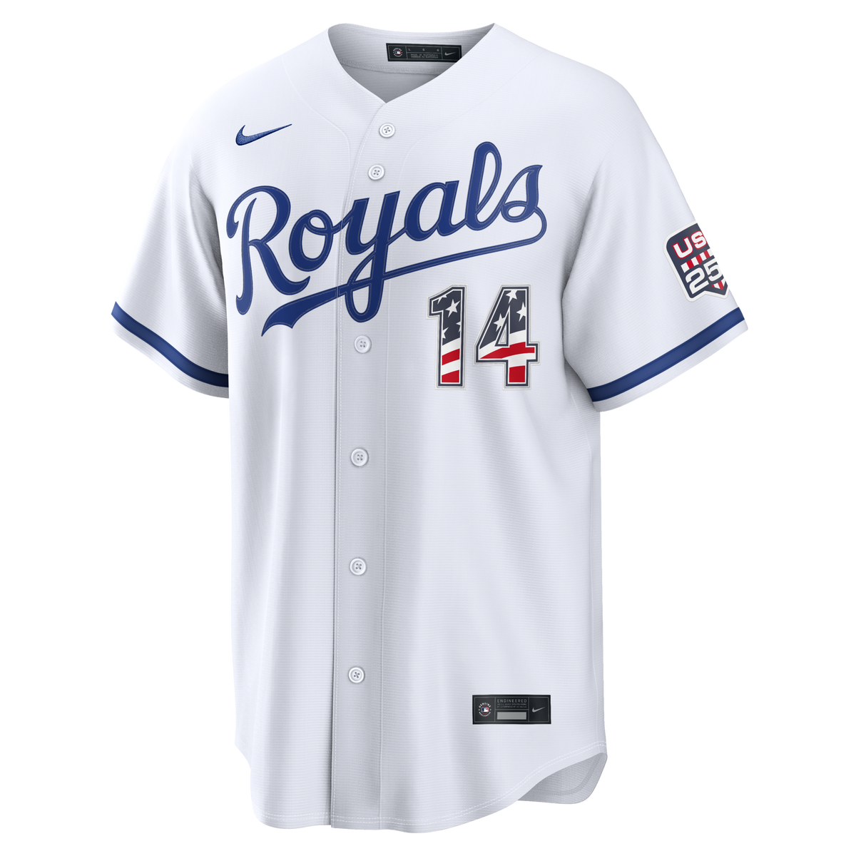 Fourth of July Kansas City Royals Jac Caglianone Nike White USA 250 Stadium Jersey