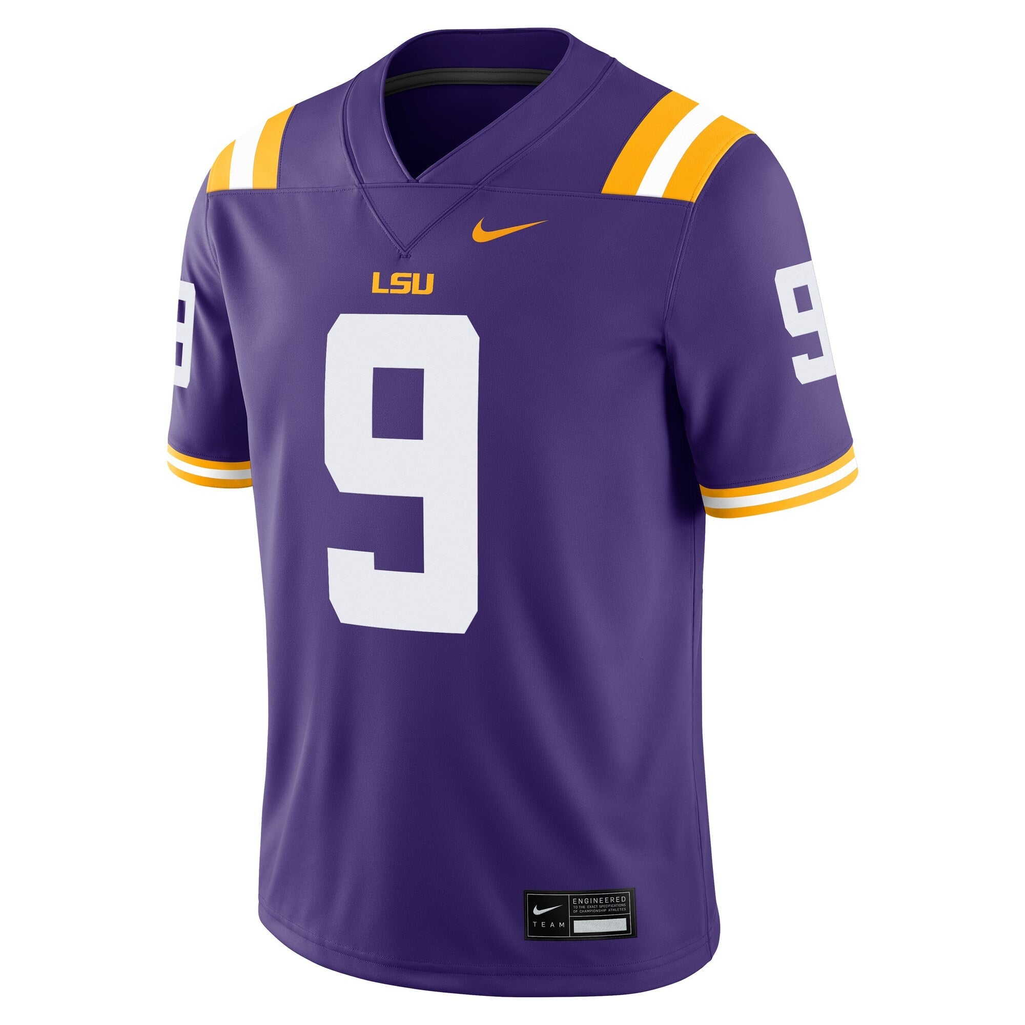 Nike Joe Burrow Purple LSU Tigers "Burreaux" Nameplate Home Game Football Jersey