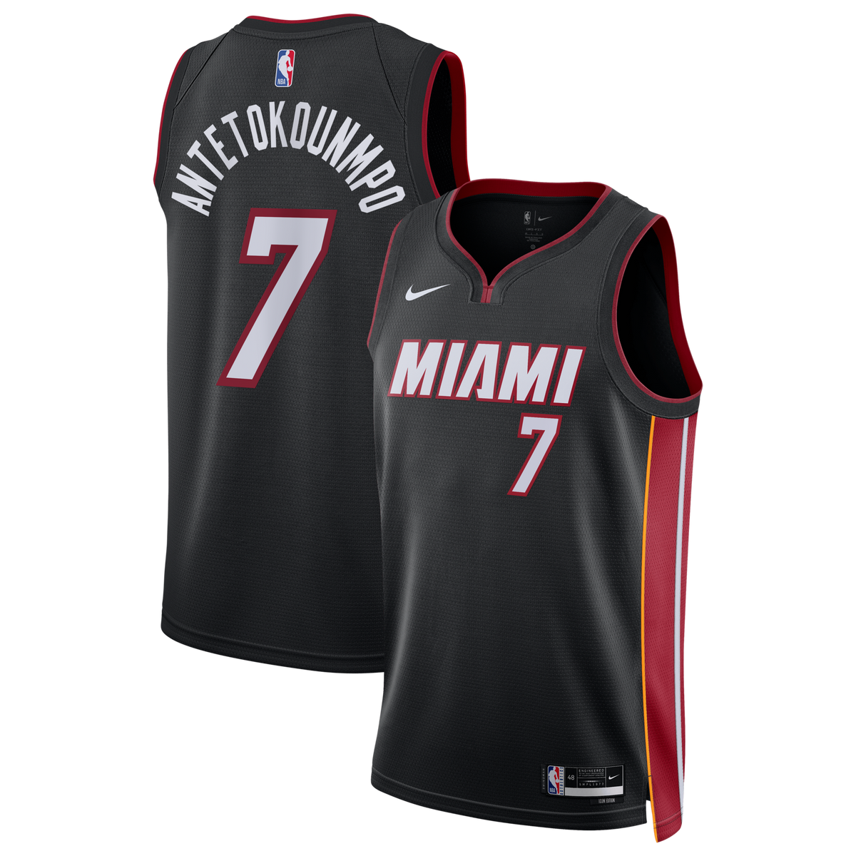 Miami Heat Nike Icon Edition Swingman Jersey - Black - Giannis Antetokounmpo
