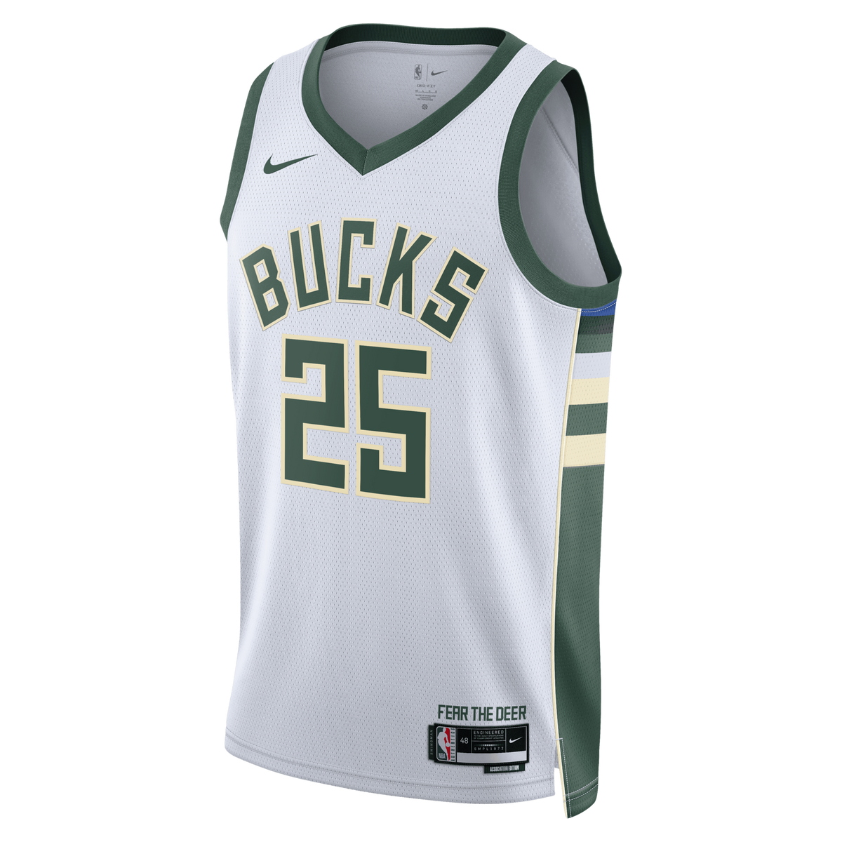Milwaukee Bucks Nike Association Edition Swingman Jersey - White - Kasparas Jaku?ionis