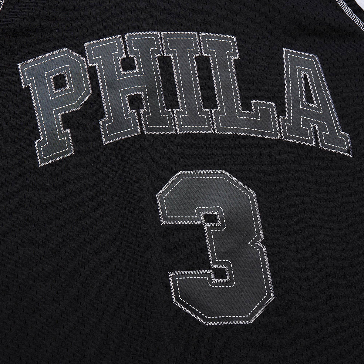 Philadelphia 76ers Mitchell & Ness Allen Iverson 1996 Contrast 2K Swingman Jersey - Black