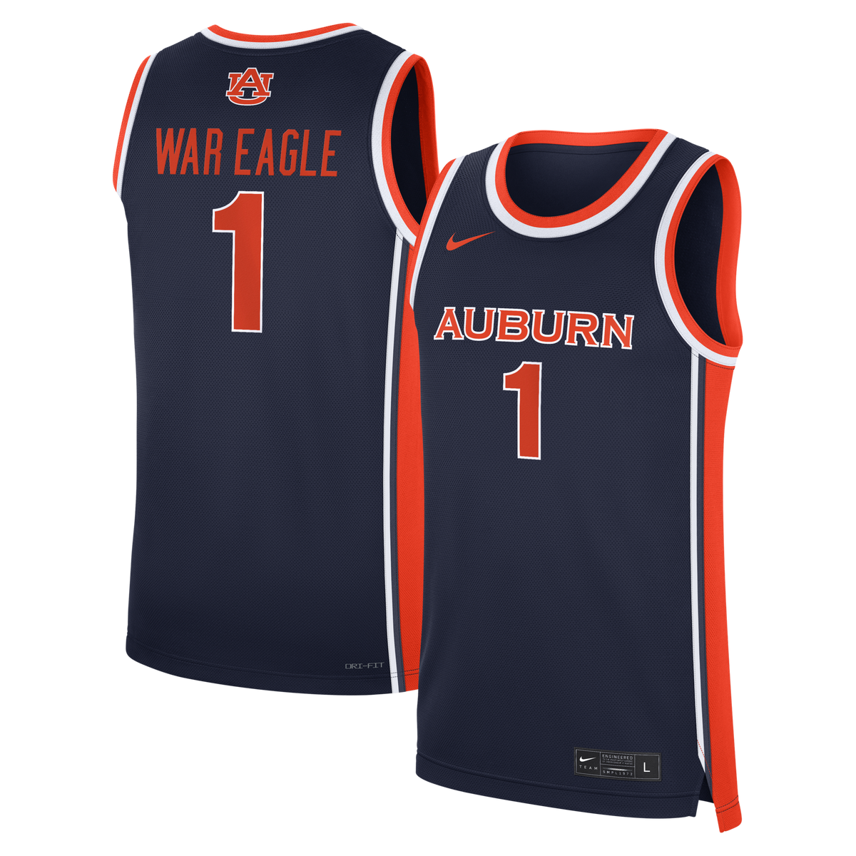 Nike Navy Auburn Tigers #1 Road War Eagle Replica Basketball Jersey