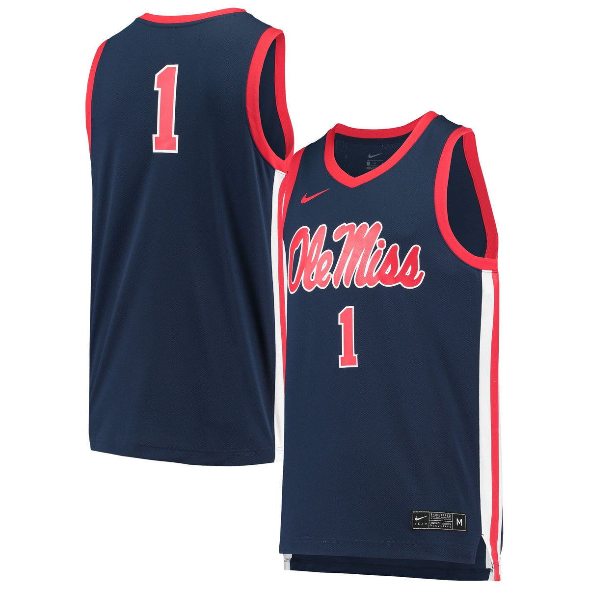 Nike #1 Navy Ole Miss Rebels Replica Basketball Jersey