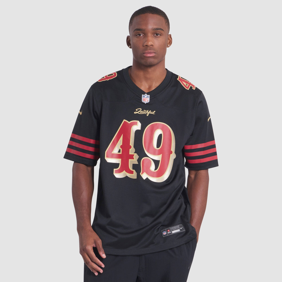 San Francisco 49ers The Faithful Nike Black 2025 Rivalries Collection Game Jersey