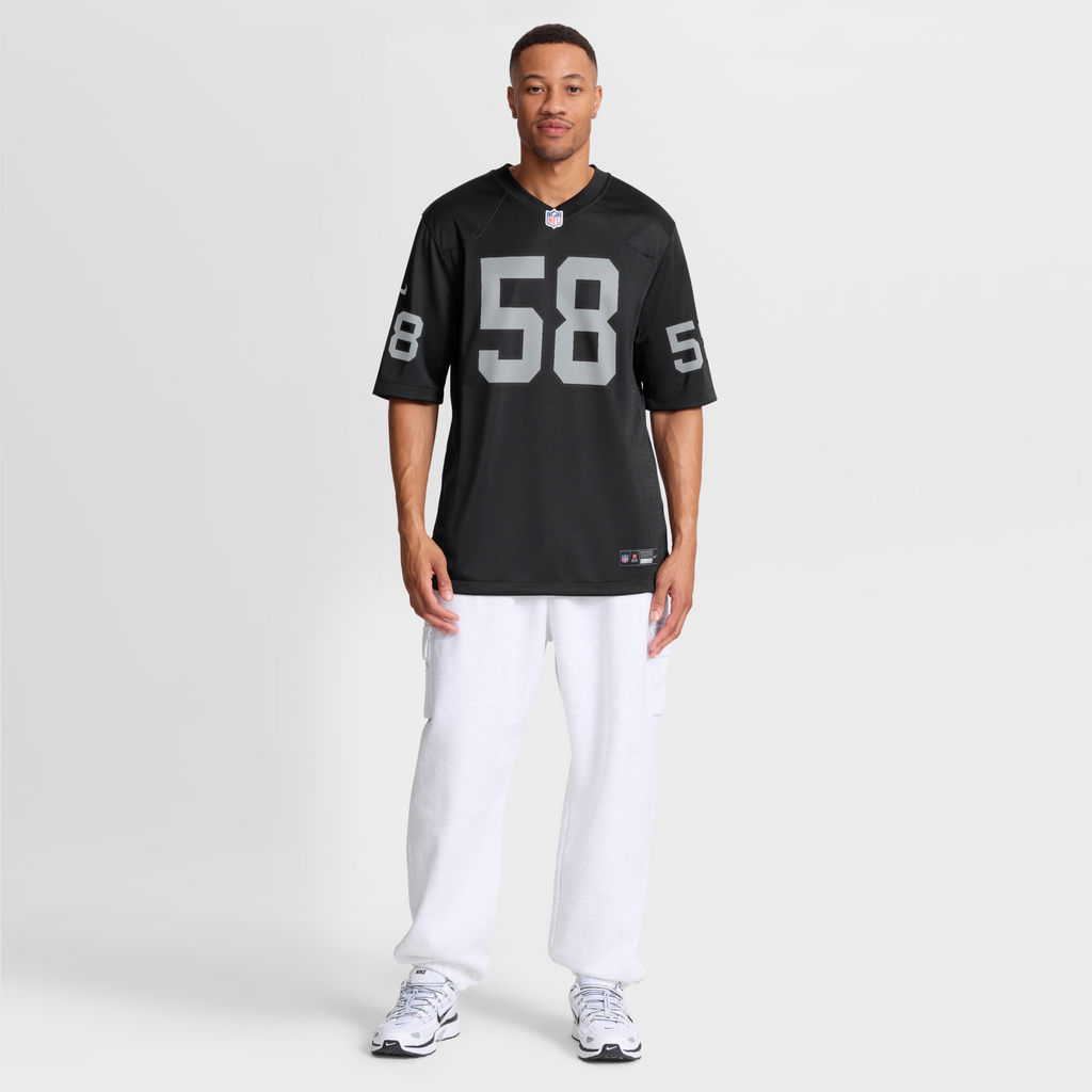 Las Vegas Raiders Jackson Powers-Johnson Nike Black Team Game Jersey