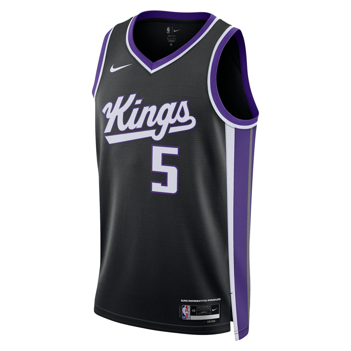 Sacramento Kings Nike Icon Swingman Jersey - Black - Darius Acuff Jr.