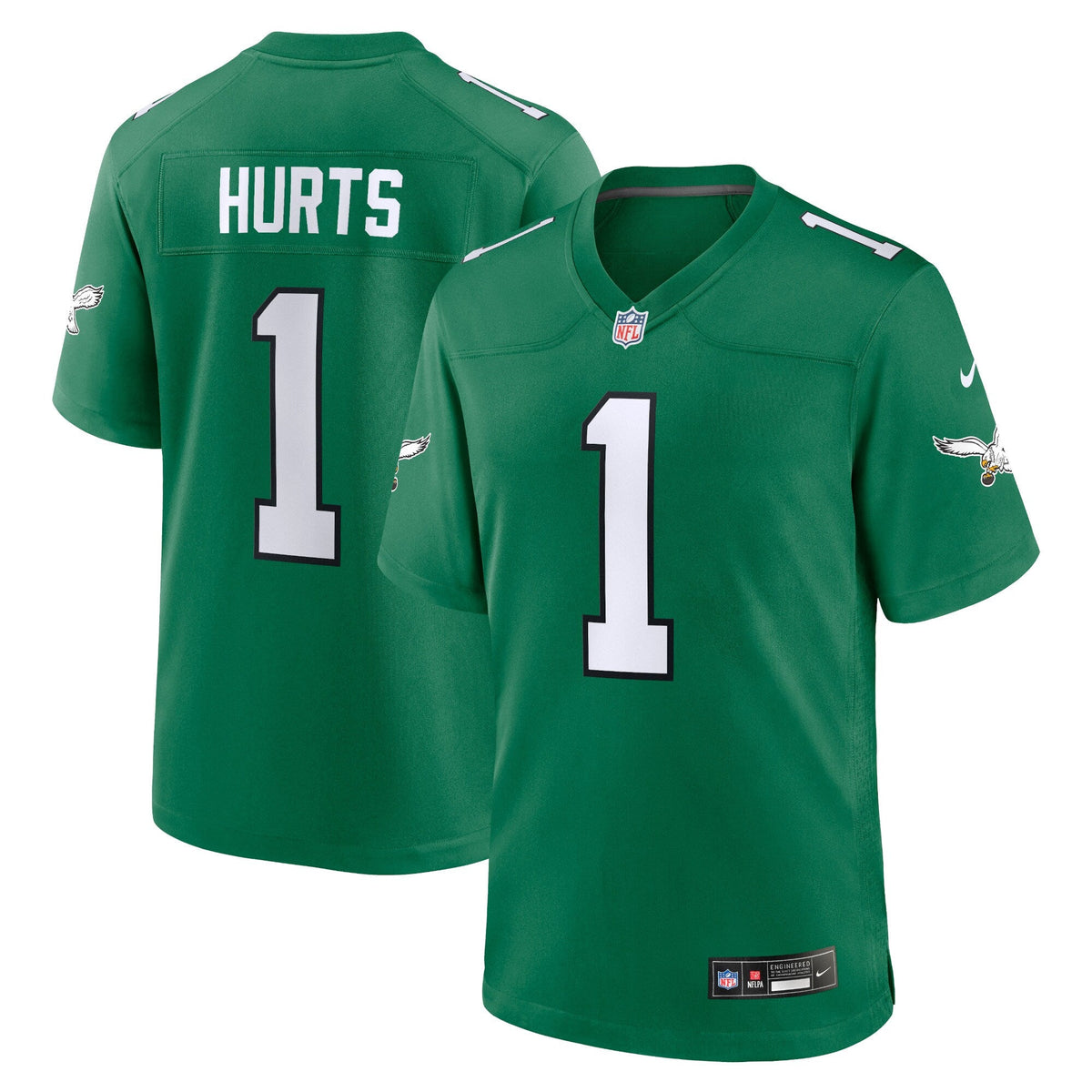 Philadelphia Eagles Jalen Hurts Nike Kelly Green Alternate Game Player Jersey