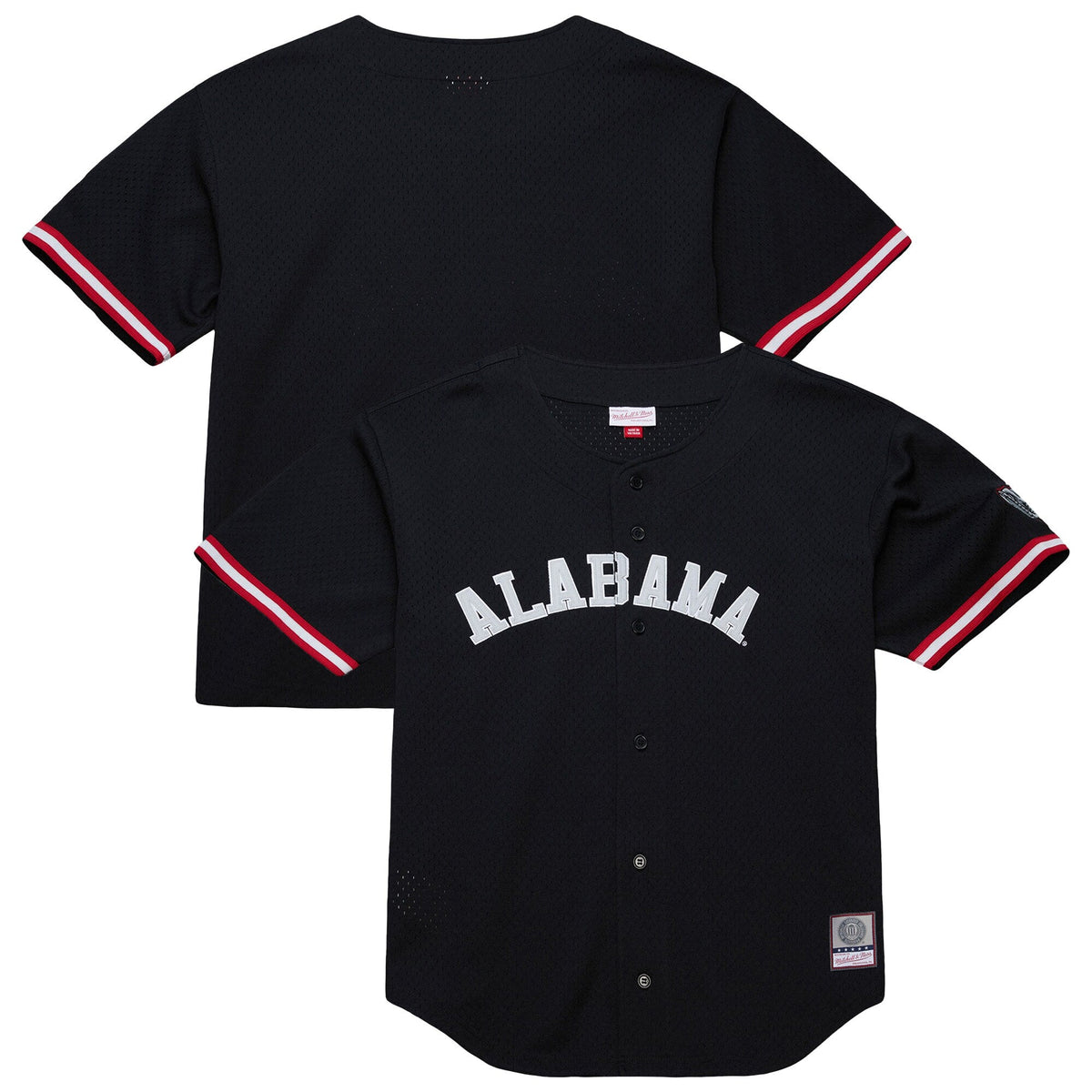 Mitchell & Ness Black Alabama Crimson Tide On The Clock Full-Button Fashion Jersey