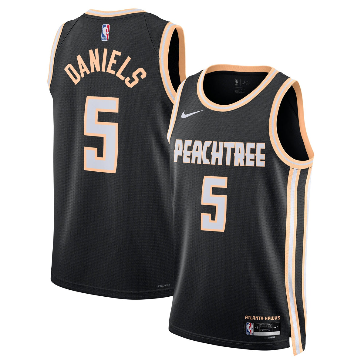 Atlanta Hawks Nike 2025/26 City Edition Swingman Jersey - Black - Dyson Daniels