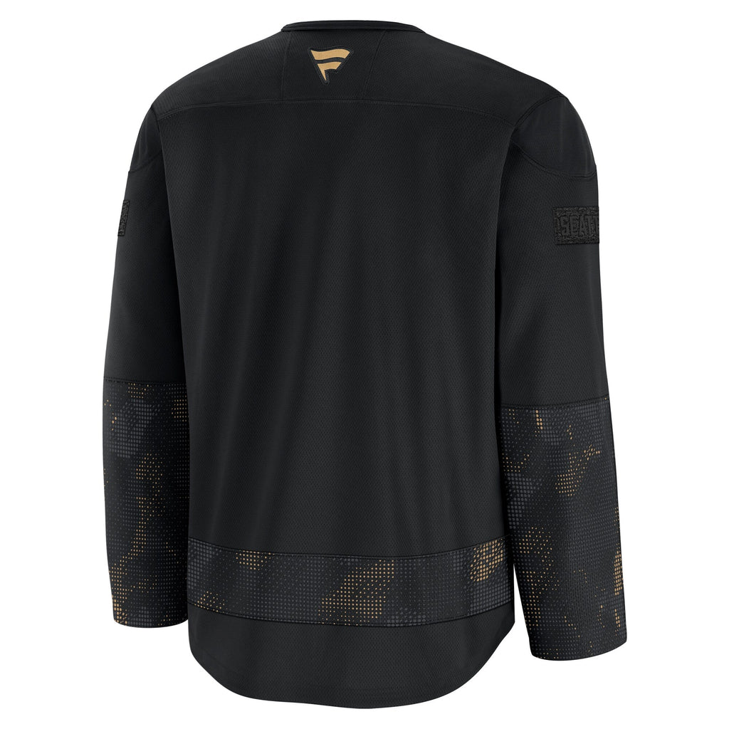 Seattle Kraken Fanatics Black 2024 Military Appreciation Practice Jersey