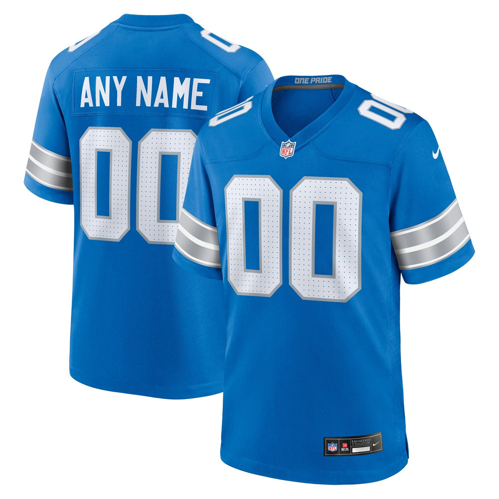 Detroit Lions Nike Blue Custom Game Jersey