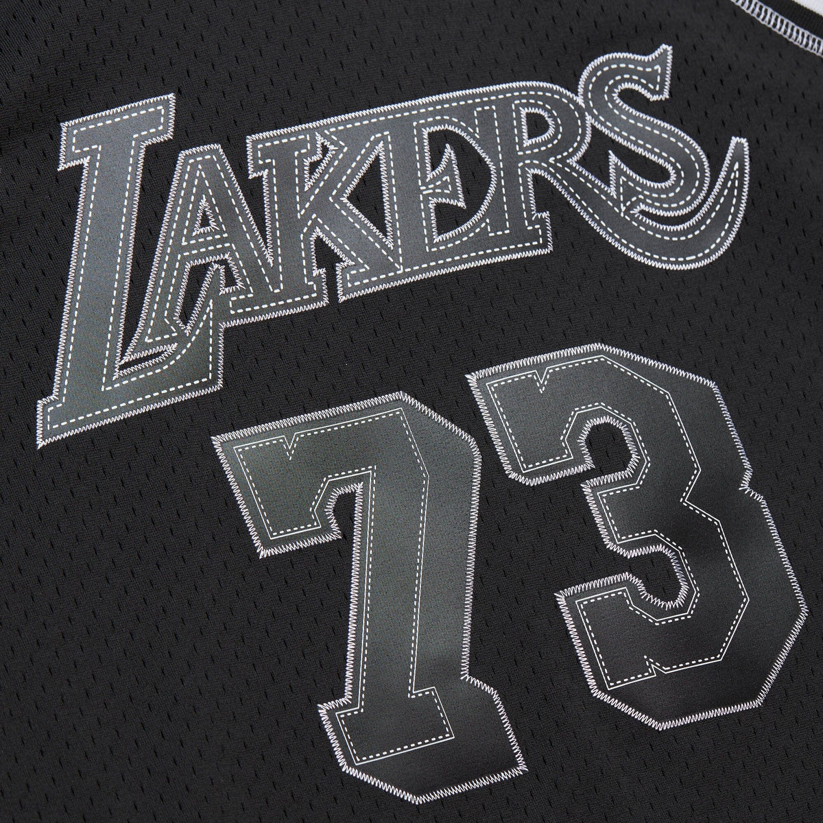 Los Angeles Lakers Mitchell & Ness Dennis Rodman 1998 Contrast 2K Swingman Jersey - Black