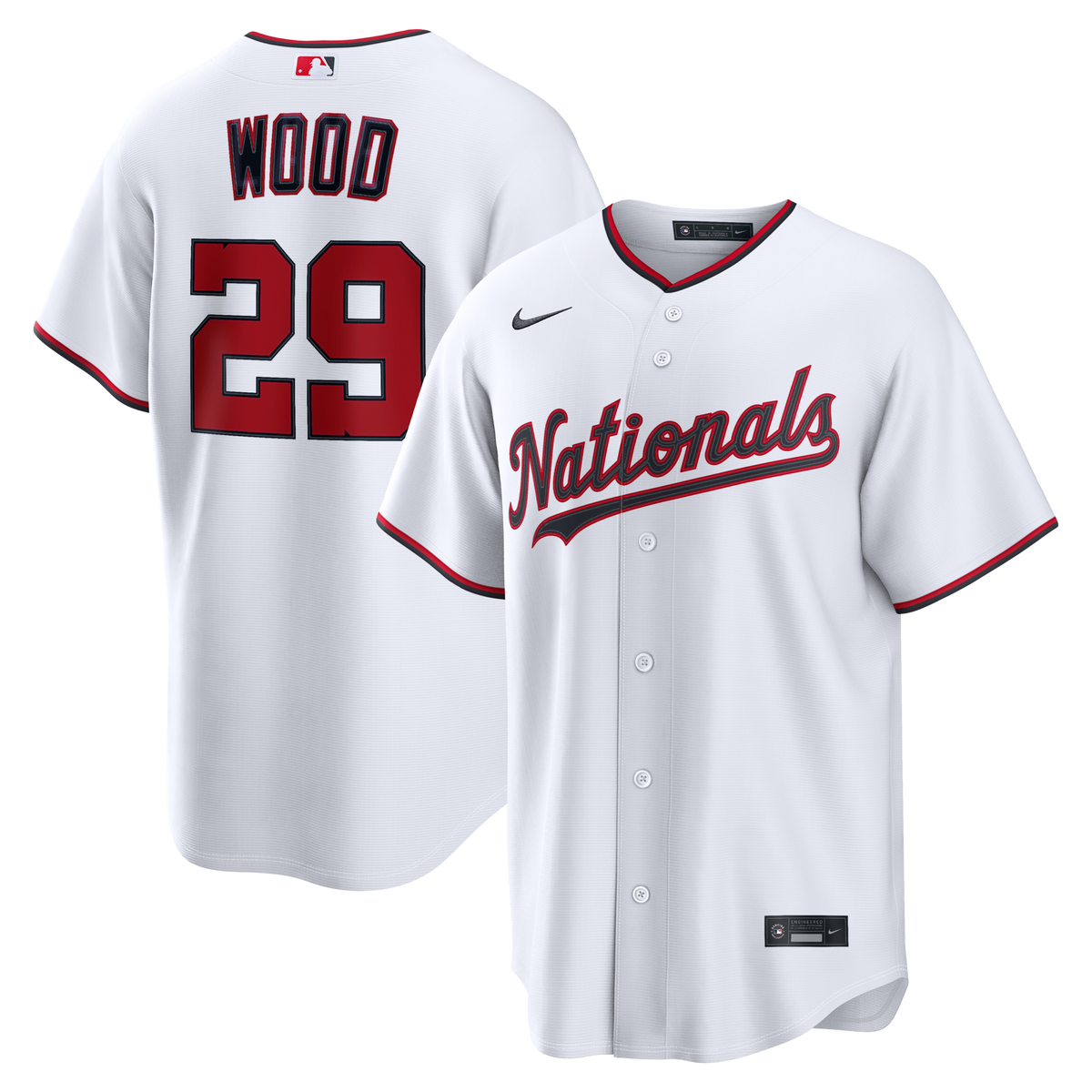 Washington Nationals James Wood Nike White Home Replica Jersey
