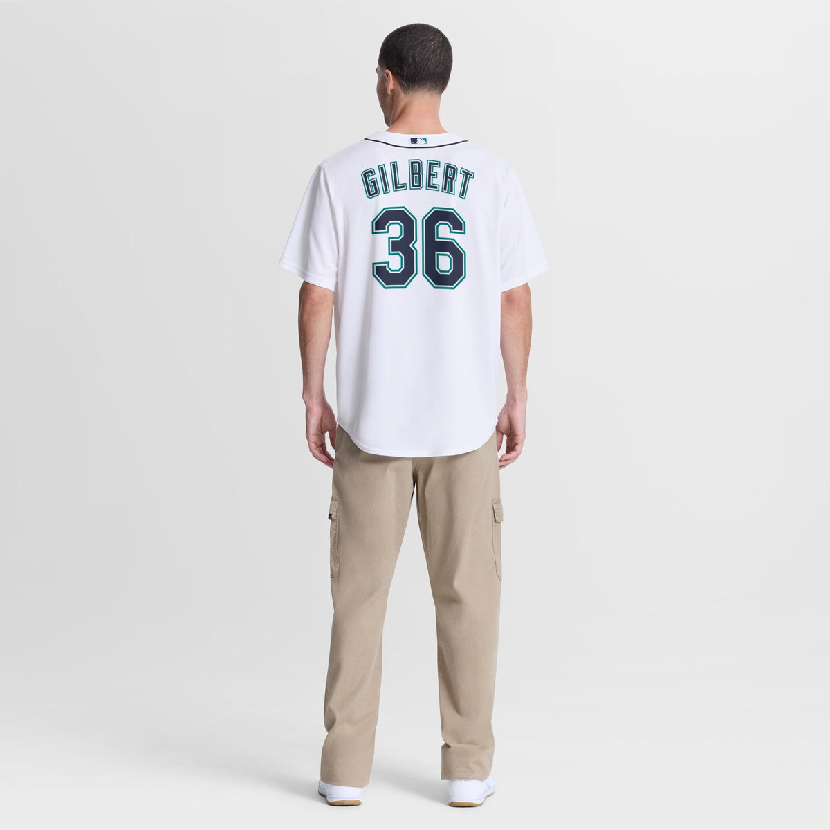 Seattle Mariners Logan Gilbert Nike White Home Replica Jersey