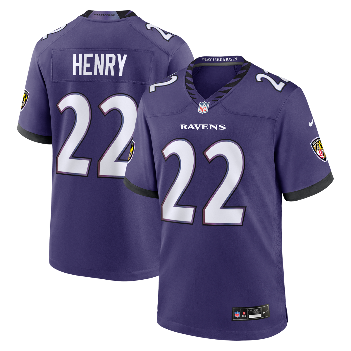 Baltimore Ravens Derrick Henry Nike Purple Team Game Jersey