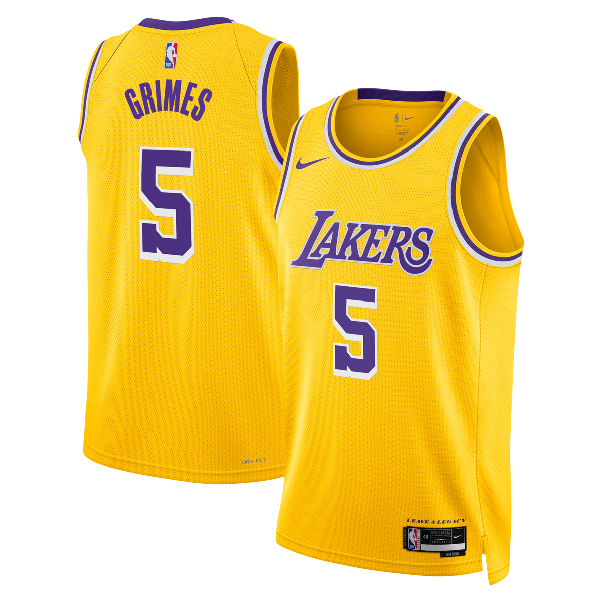 Los Angeles Lakers Nike Icon Edition Swingman Jersey - Gold - Quentin Grimes