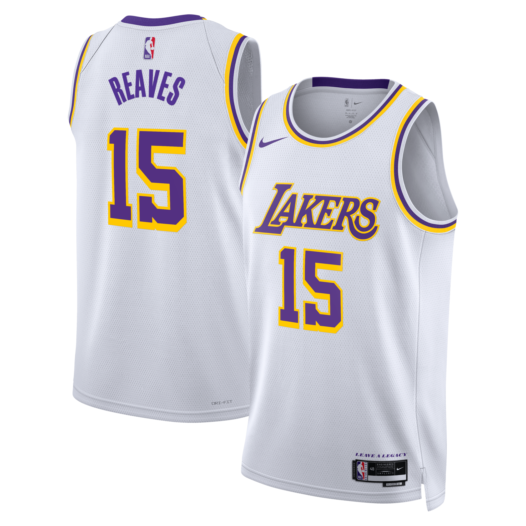 Los Angeles Lakers Nike Association Edition Swingman Jersey - White - Austin Reaves