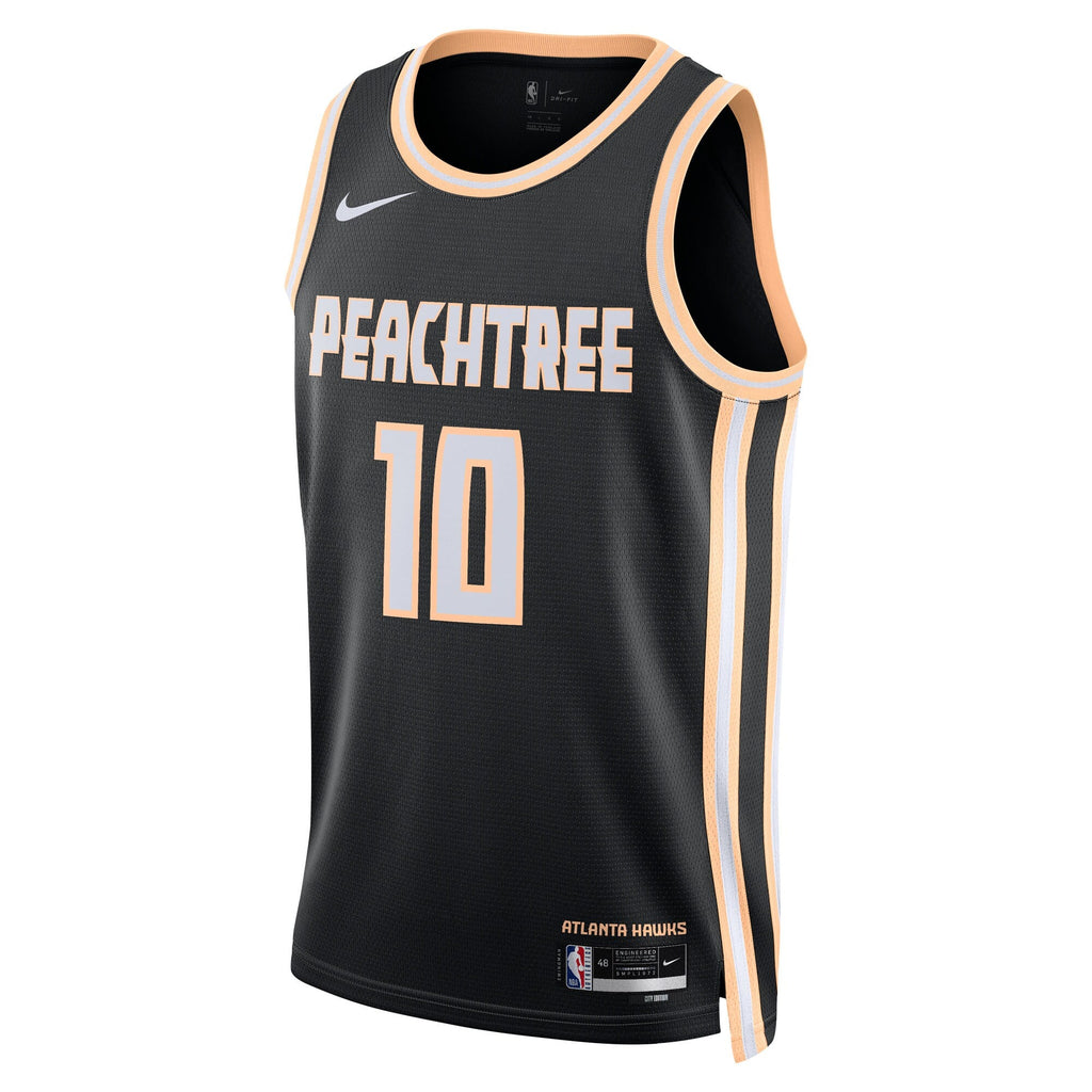 Atlanta Hawks Nike 2025/26 City Edition Swingman Jersey - Black - Zaccharie Risacher