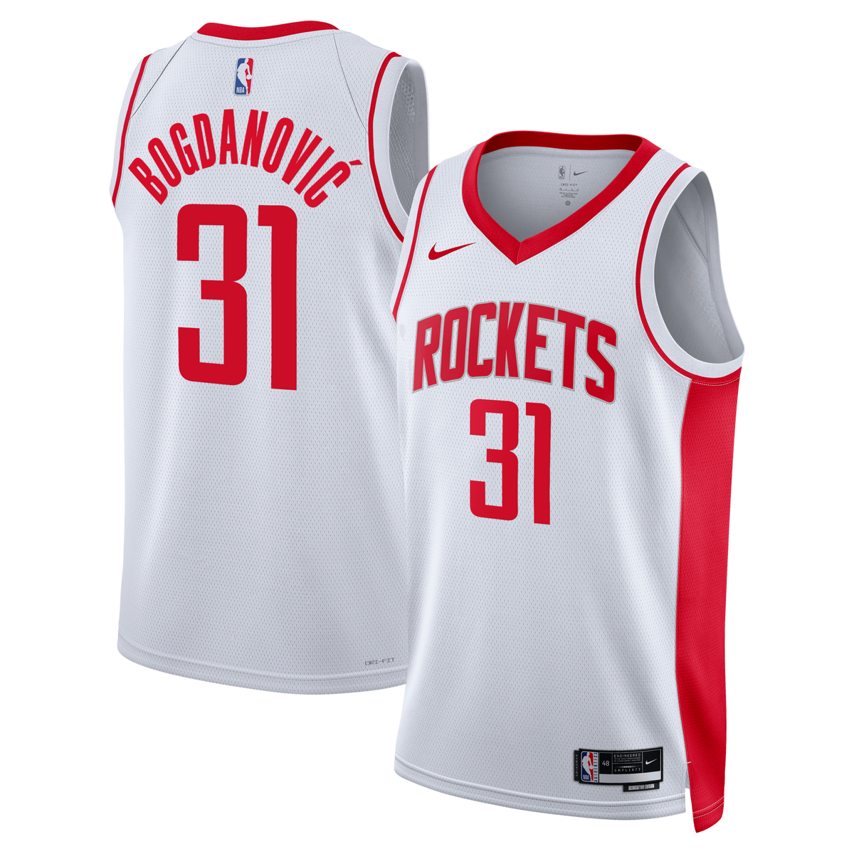 Houston Rockets Nike Association Edition Swingman Jersey - White - Bogdan Bogdanovi?