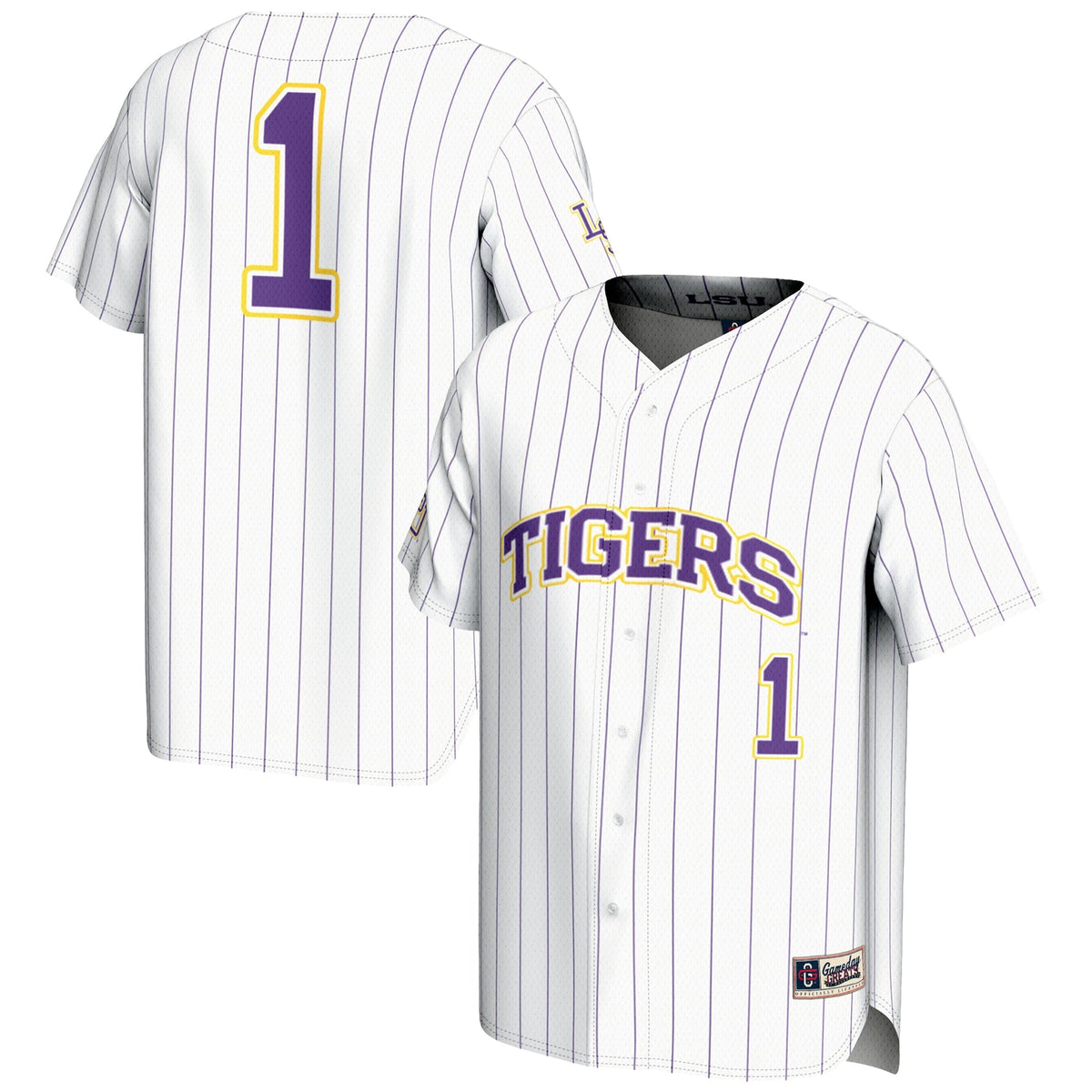 GameDay Greats #1 White LSU Tigers Lightweight Baseball Jersey