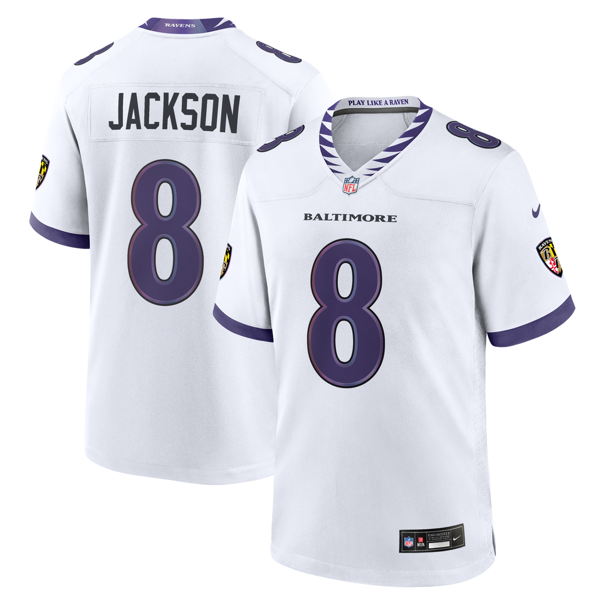 Baltimore Ravens Lamar Jackson Nike White Game Jersey