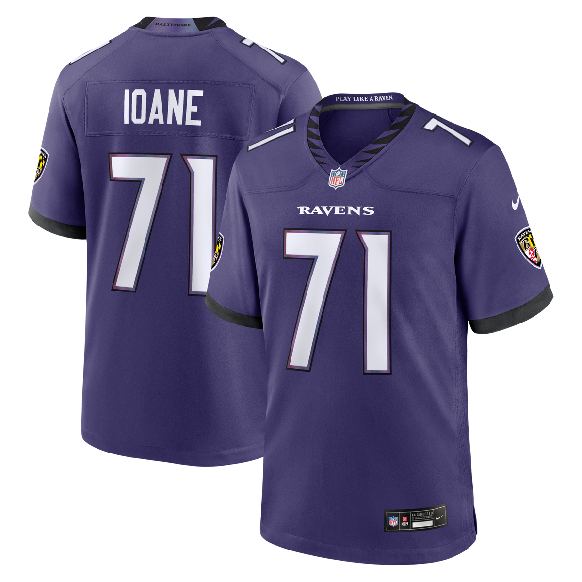 Baltimore Ravens Olaivavega Ioane Nike Purple 2026 NFL Draft First Round Pick No. 14 Team Game Jersey