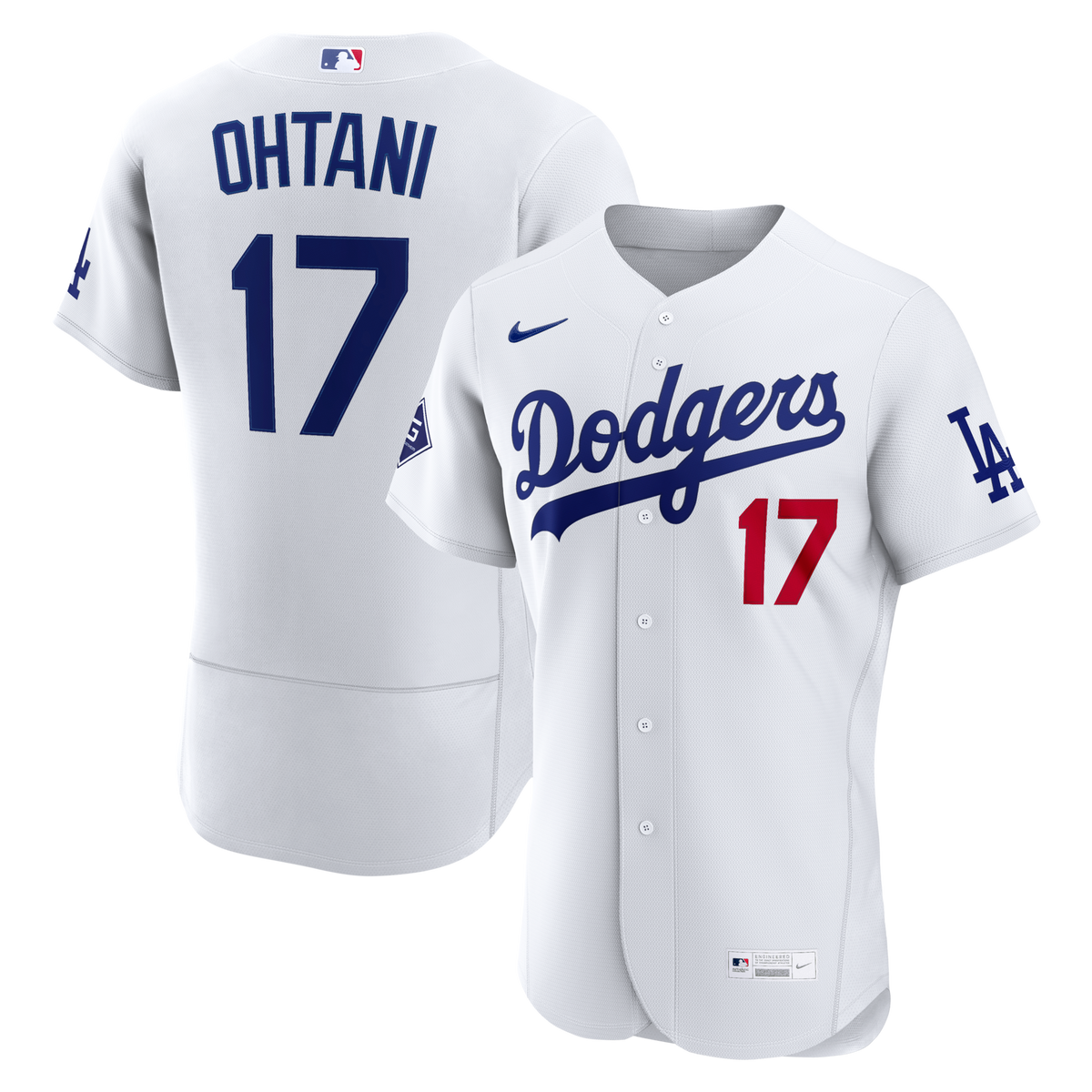 Los Angeles Dodgers Shohei Ohtani Nike White Home Authentic Sponsor Patch Jersey