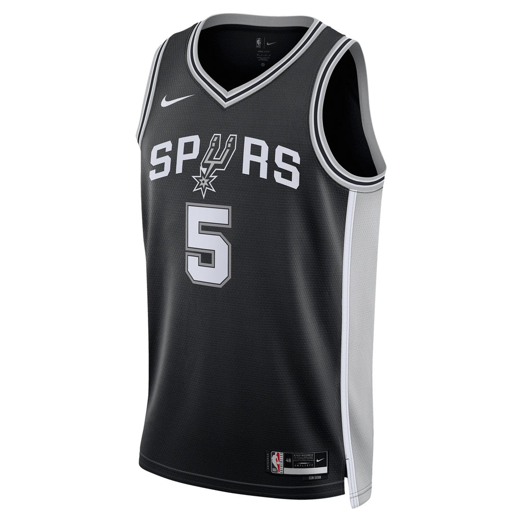San Antonio Spurs Nike Icon Swingman Jersey - Black - Stephon Castle