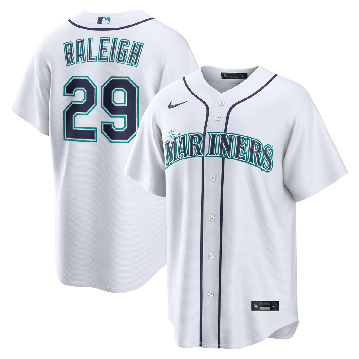 Seattle Mariners Cal Raleigh Nike White Home Replica Jersey