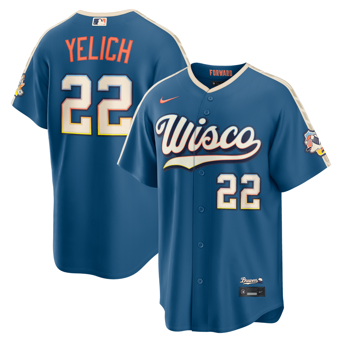 Milwaukee Brewers Christian Yelich Nike Mineral Blue 2026 City Connect Stadium Jersey