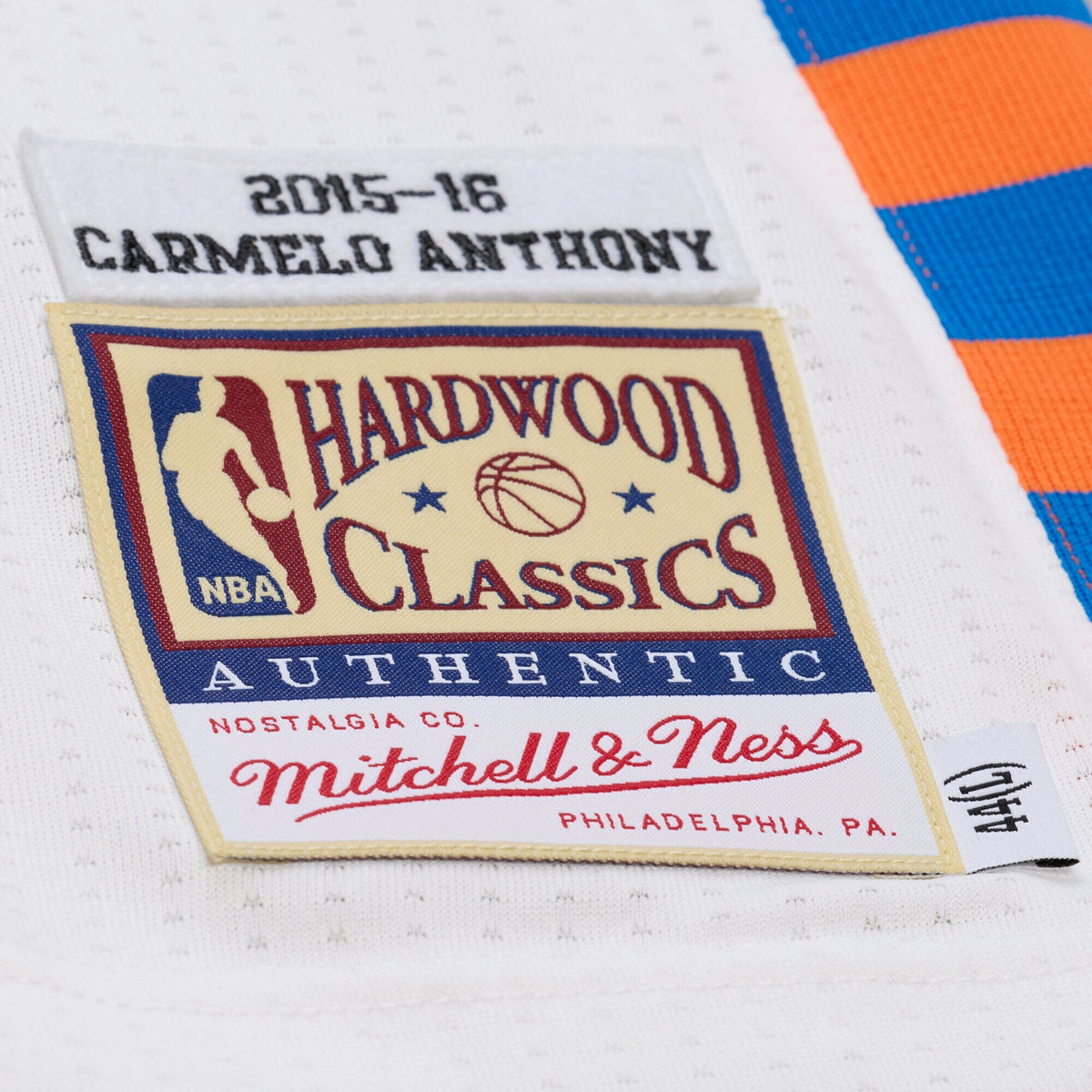 Mitchell & Ness Carmelo Anthony White New York Knicks 2015-16 Hardwood Classics Authentic Jersey