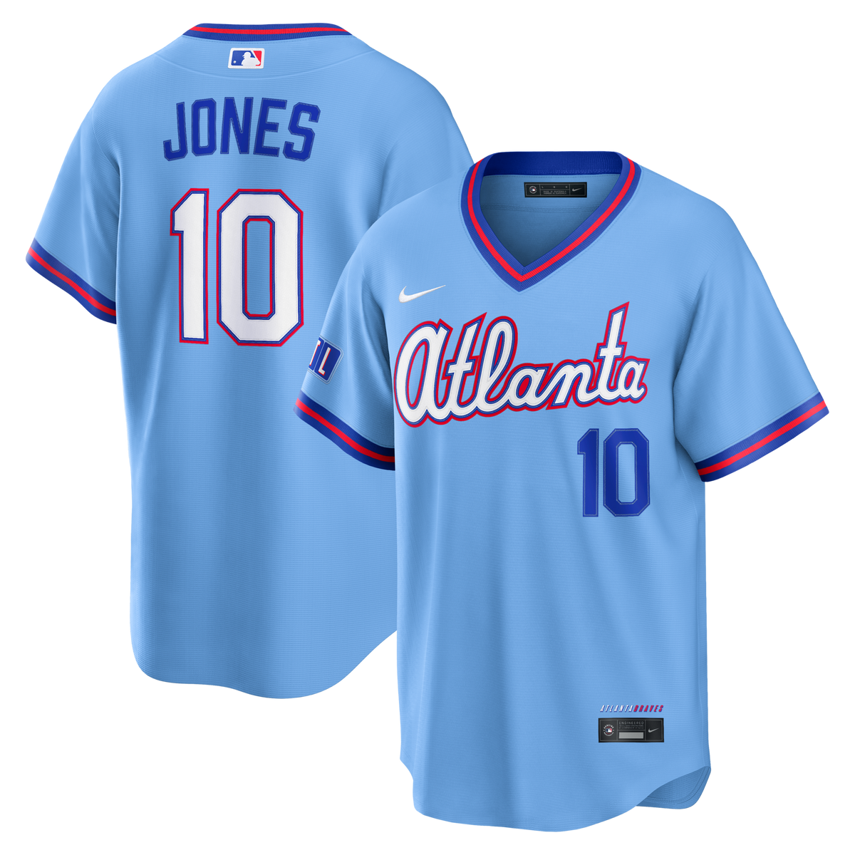 Atlanta Braves Chipper Jones Nike Powder Blue 2026 City Connect Stadium Jersey