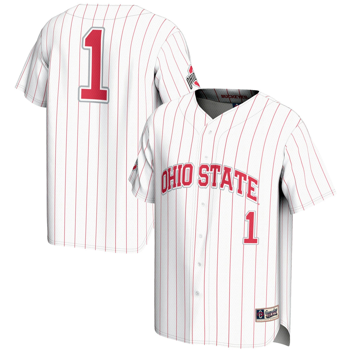 GameDay Greats #1 White Ohio State Buckeyes Lightweight Baseball Jersey