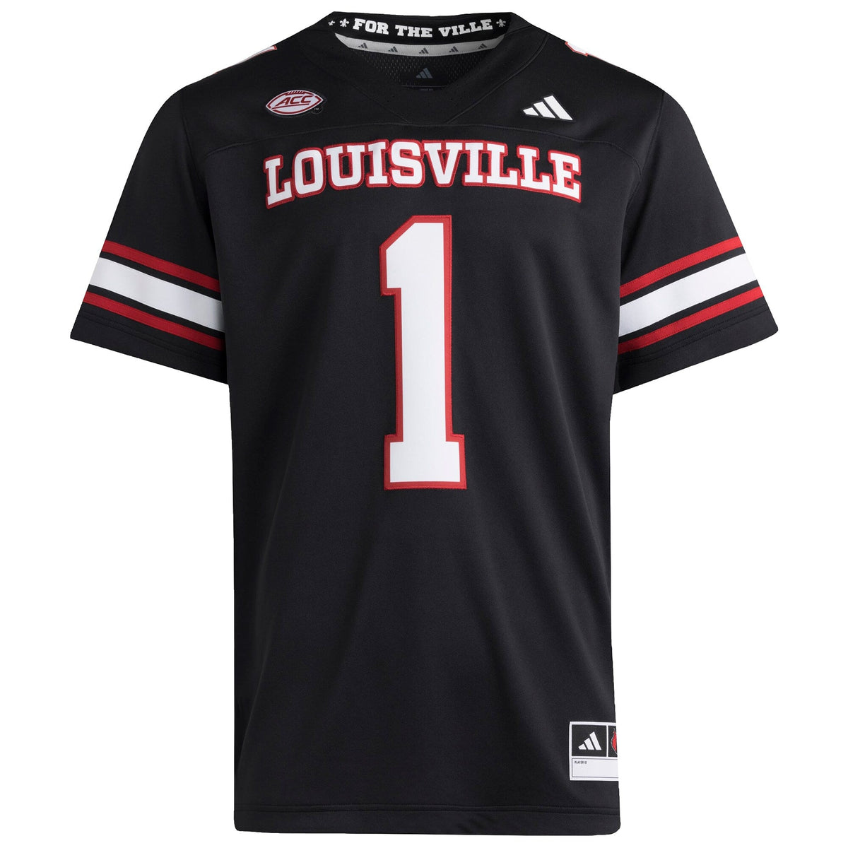 adidas #1 Black Louisville Cardinals Premier Strategy Jersey