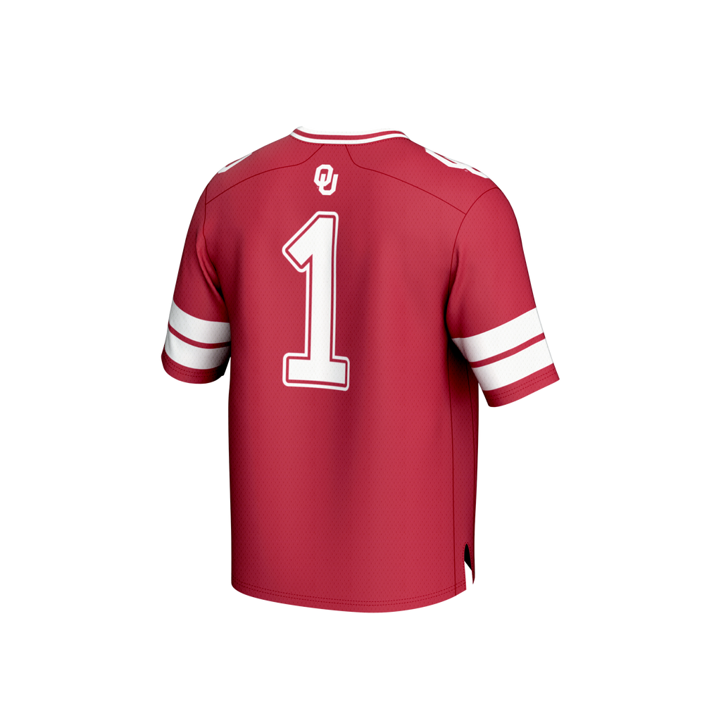 GameDay Greats #1 Crimson Oklahoma Sooners Lightweight Collegiate Football Fashion Jersey