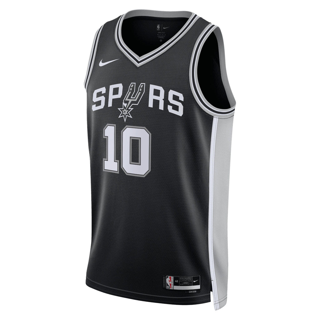 San Antonio Spurs Nike Icon Edition Swingman Jersey - Black - Jeremy Sochan
