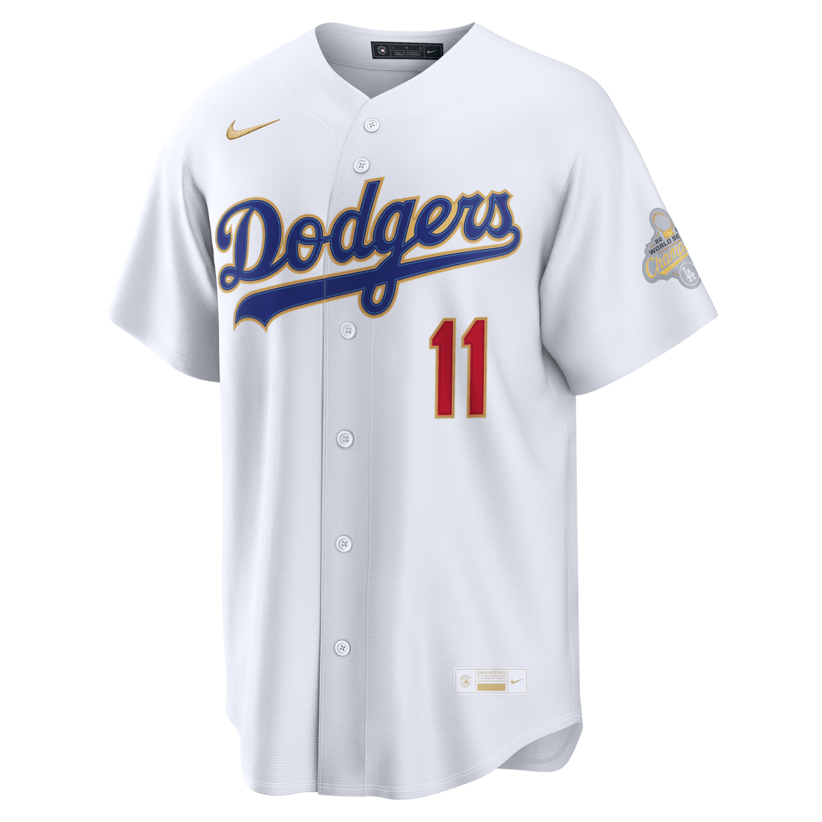 Los Angeles Dodgers Roki Sasaki Nike White 2026 Gold Collection Stadium Jersey