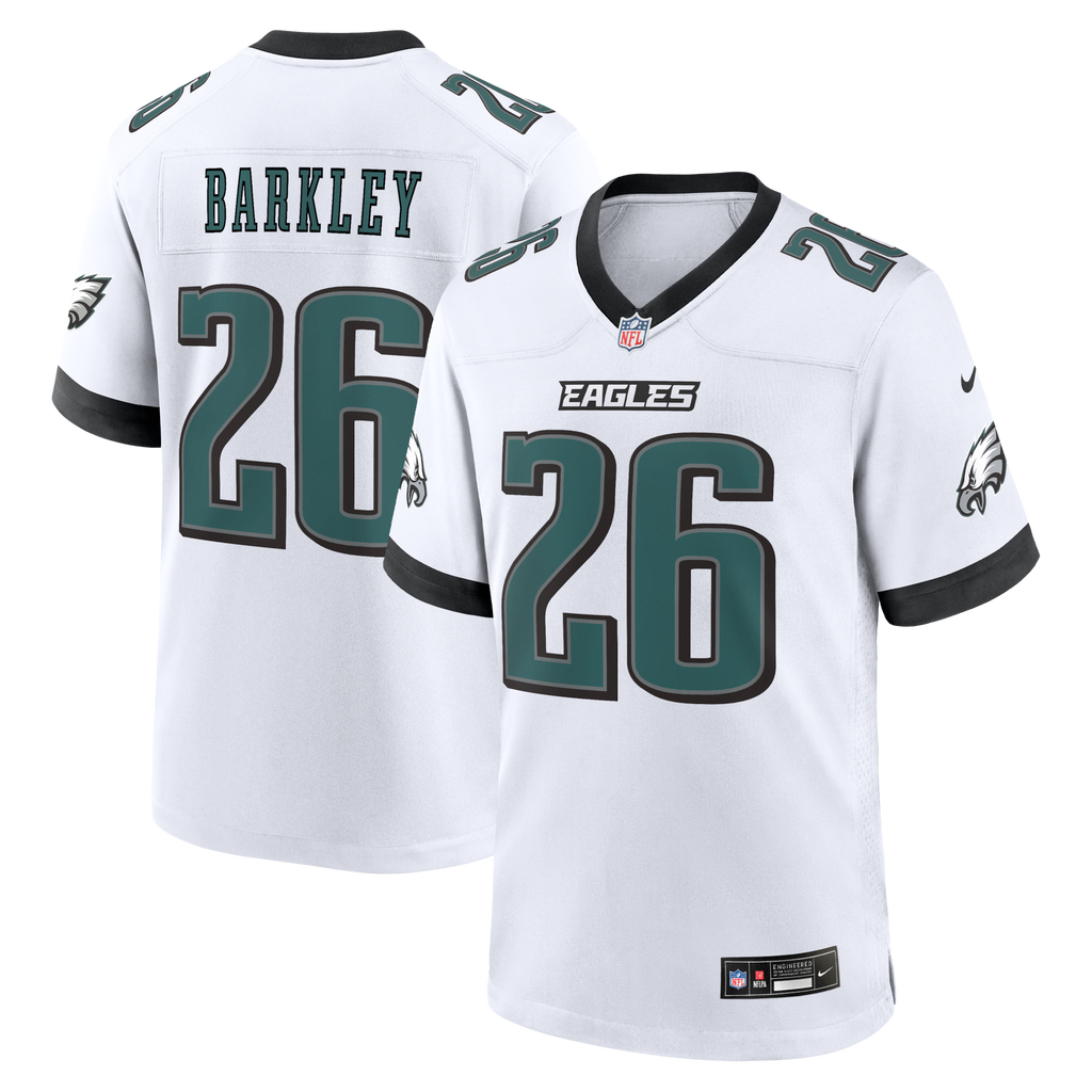 Philadelphia Eagles Saquon Barkley Nike White Game Jersey