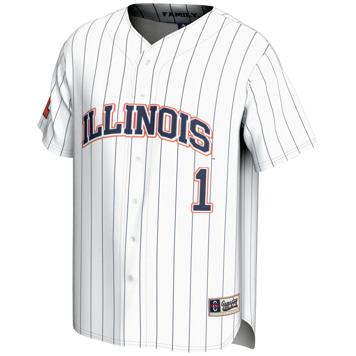 GameDay Greats #1 White Illinois Fighting Illini Lightweight Baseball Jersey