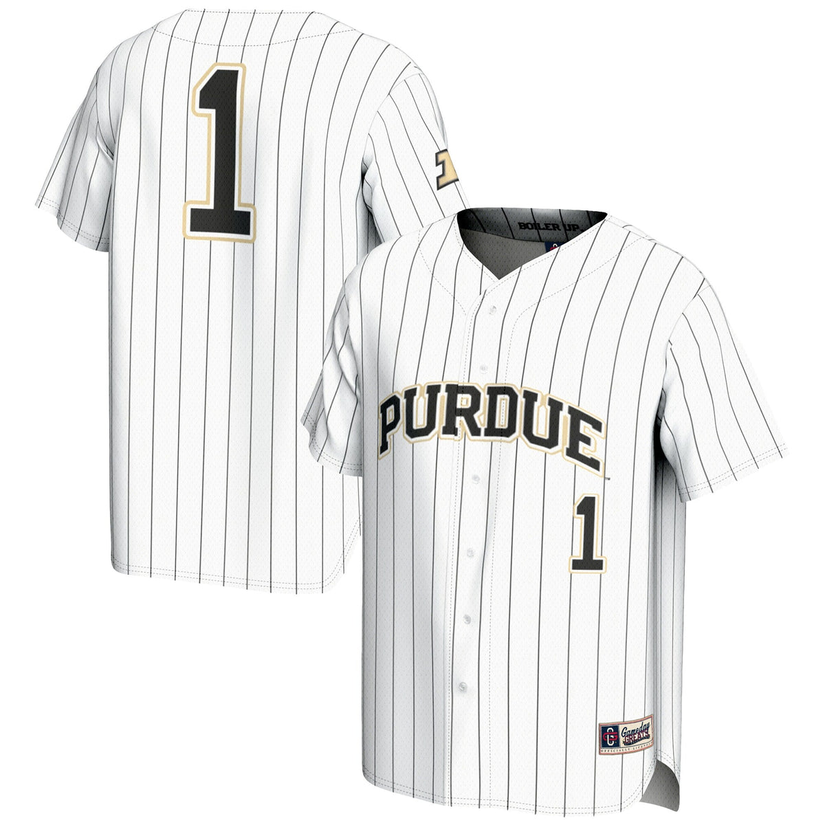 GameDay Greats #1 White Purdue Boilermakers Lightweight Baseball Jersey