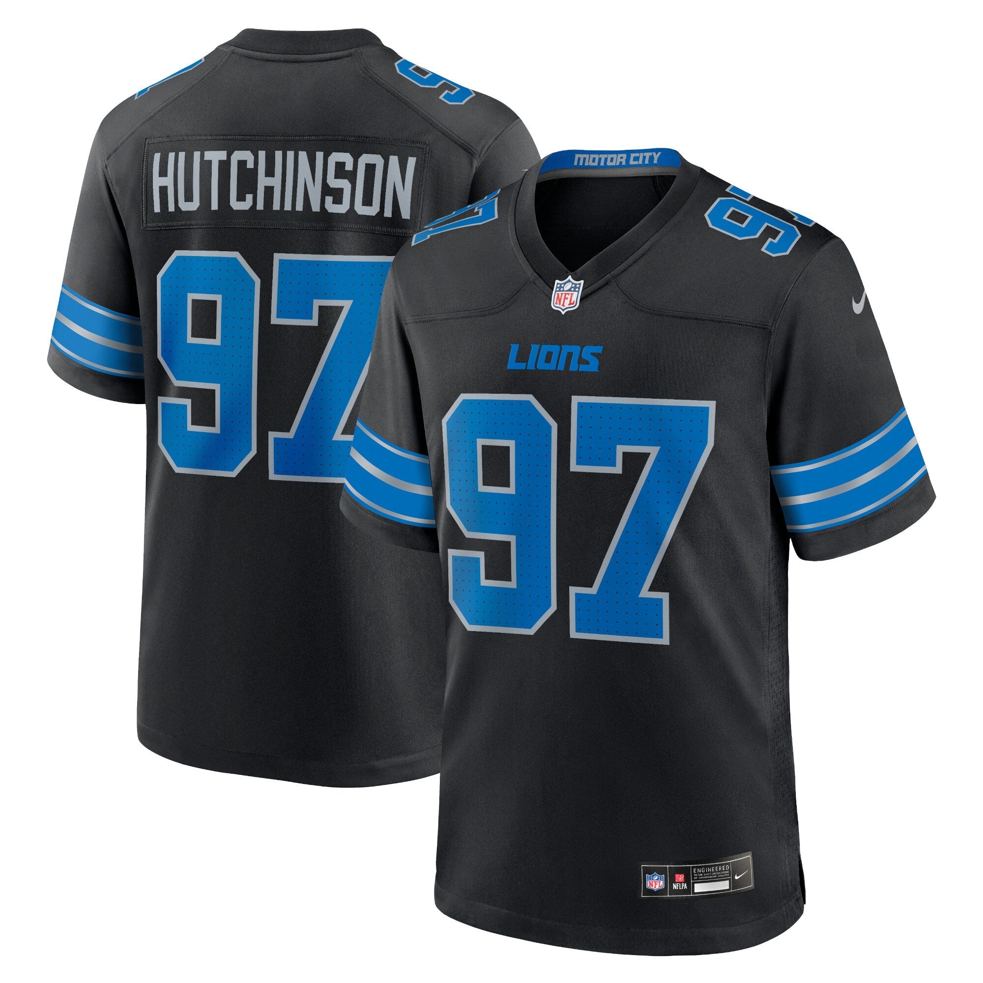 Detroit Lions Aidan Hutchinson Nike Black 2nd Alternate Game Jersey