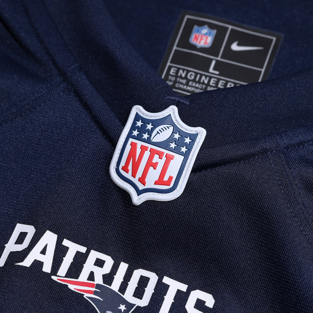 New England Patriots TreVeyon Henderson Nike Navy 2025 NFL Draft Game Jersey