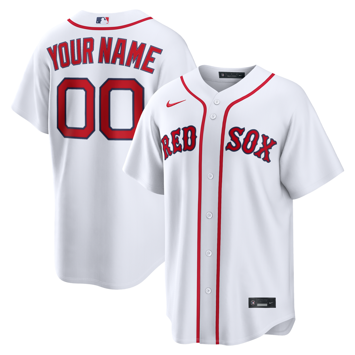 Boston Red Sox Nike White Home Replica Custom Jersey